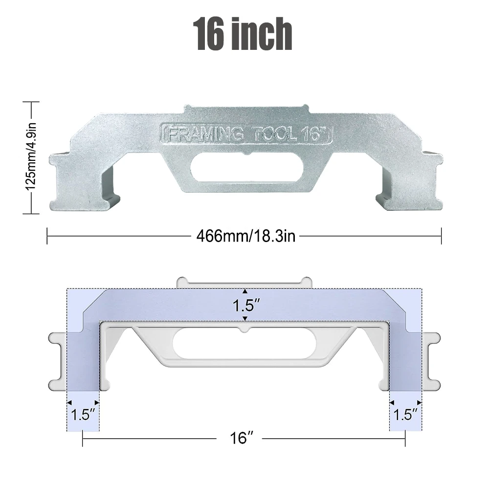 Imagem -04 - Parede Medição Precisa Framing Espaçamento Posicionamento Jig Cast Alumínio Centro Stud Layout 12 16