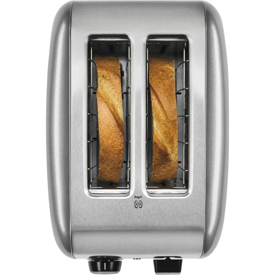 Set di caffettiera da 12 tazze e tostapane da 2 fette in finitura argentata per l'uso in cucina domestica offre spegnimento automatico e marrone regolabile