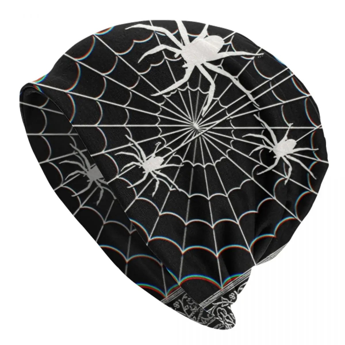 Spider Web BlackAnd White Pattern Beanie Cap Unisex Winter Warm Bonnet Femme Knitted Hats  Outdoor Animal Skullies Beanies Caps