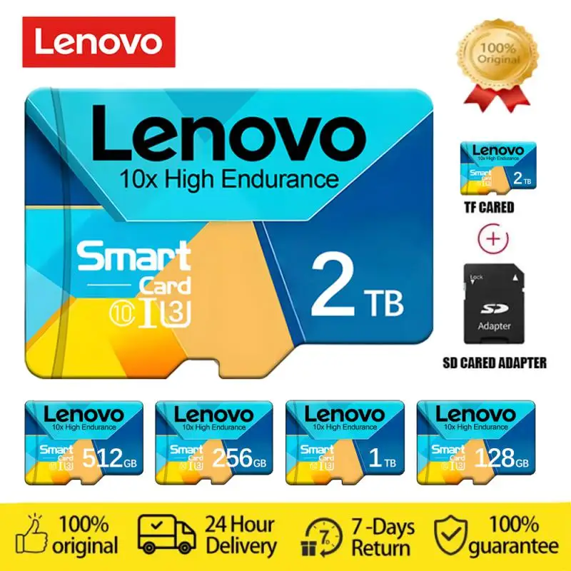 Lenovo การ์ดหน่วยความจำ1TB 2TB 1สำหรับ Nintendo SWITCH V30 4K Micro TF SD Card 128GB 256GB 512GB cartao de memoria สำหรับ Nintendo 64 PS5