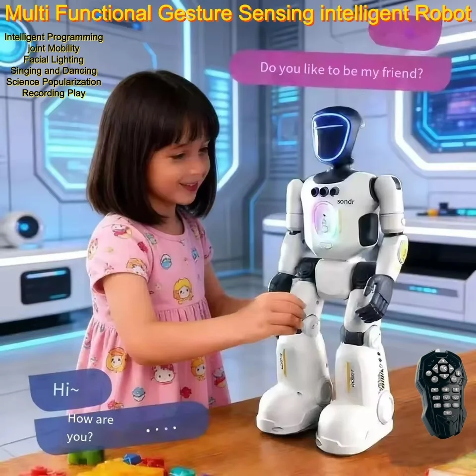Smart Dancing RC Robot 2.4G Joint Mobility Breathing Light Recording Function RC Robot Intelligent Robot Gifts