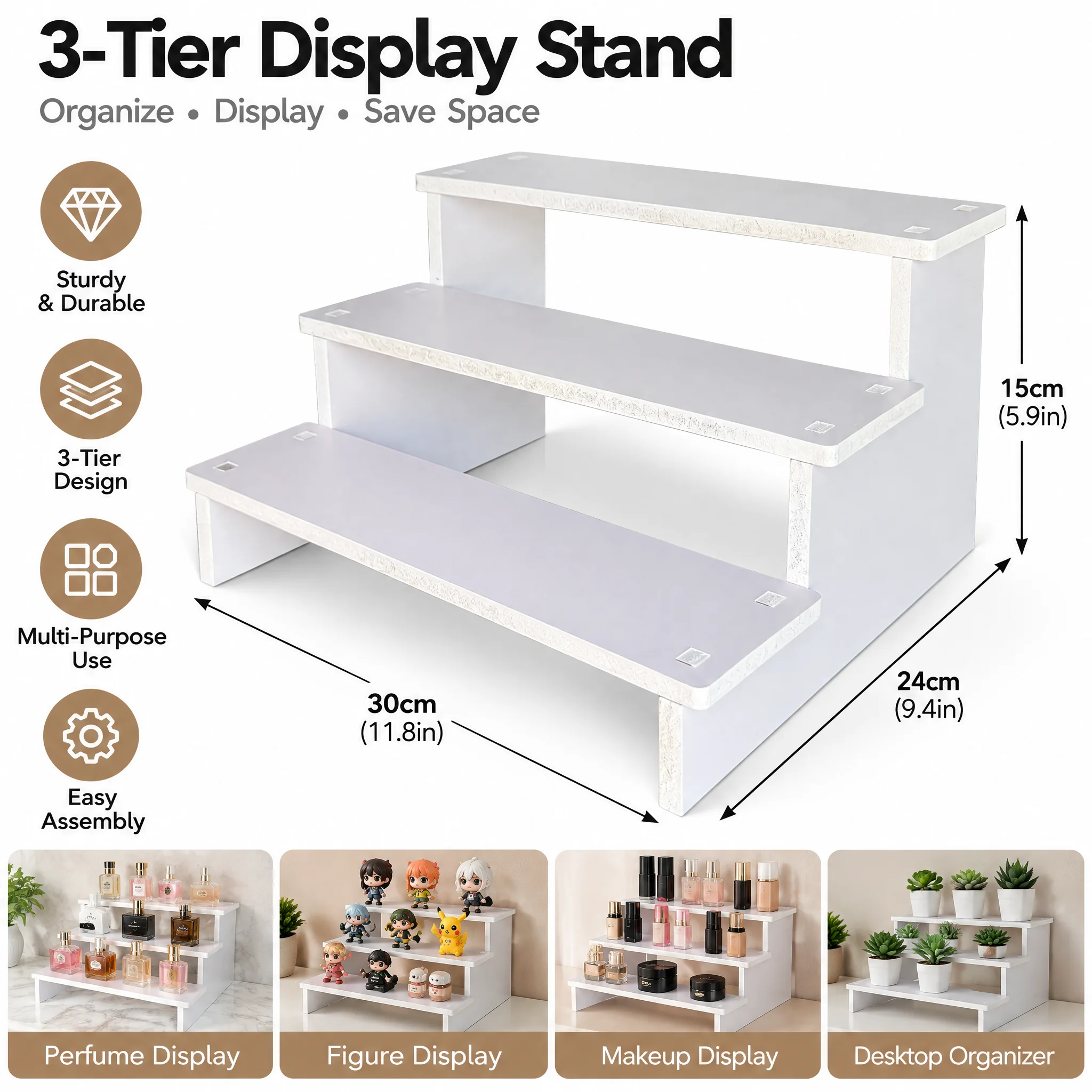 PCV Three-Layer Assembly Storage Rack Organizer for Home Office Space Saving Solution