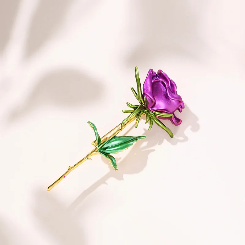 Vintage Rose Flower Enamel Pins Brooches For Women Retro Elegant Fashion Flower Wedding Party Clothing Accessories Jewelry Gift