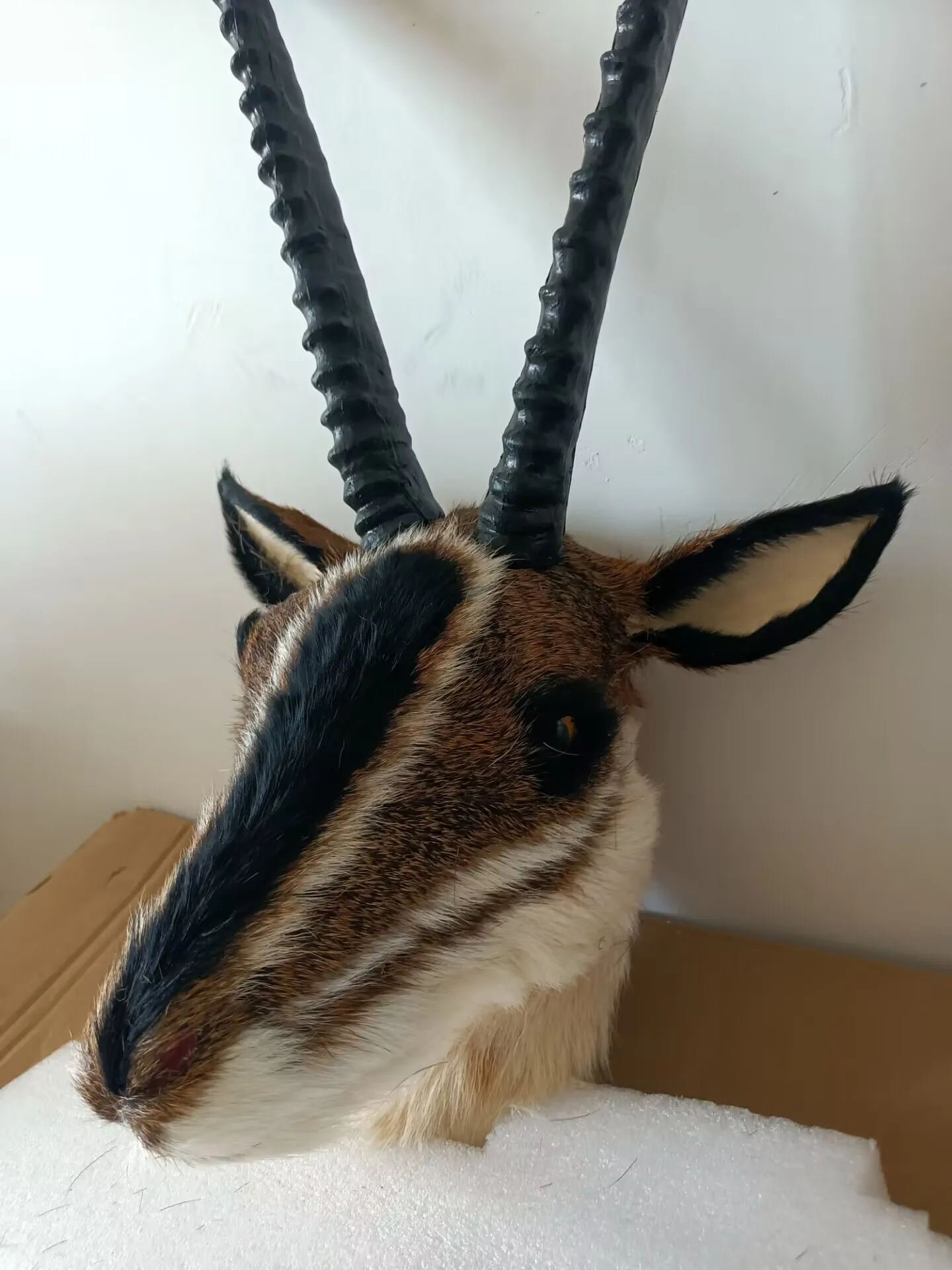 big simulation polyethylene&furs antelope head model wall pendant gift 65x30cm xf2541