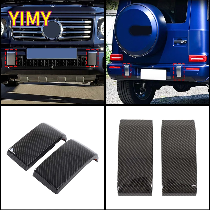 

x2 ABS Plastic Carbon Fiber Pattern Car Front Rear Bumper Decoration Frame Cover Trim For Mercedes Benz G-Class W463 G500 2025