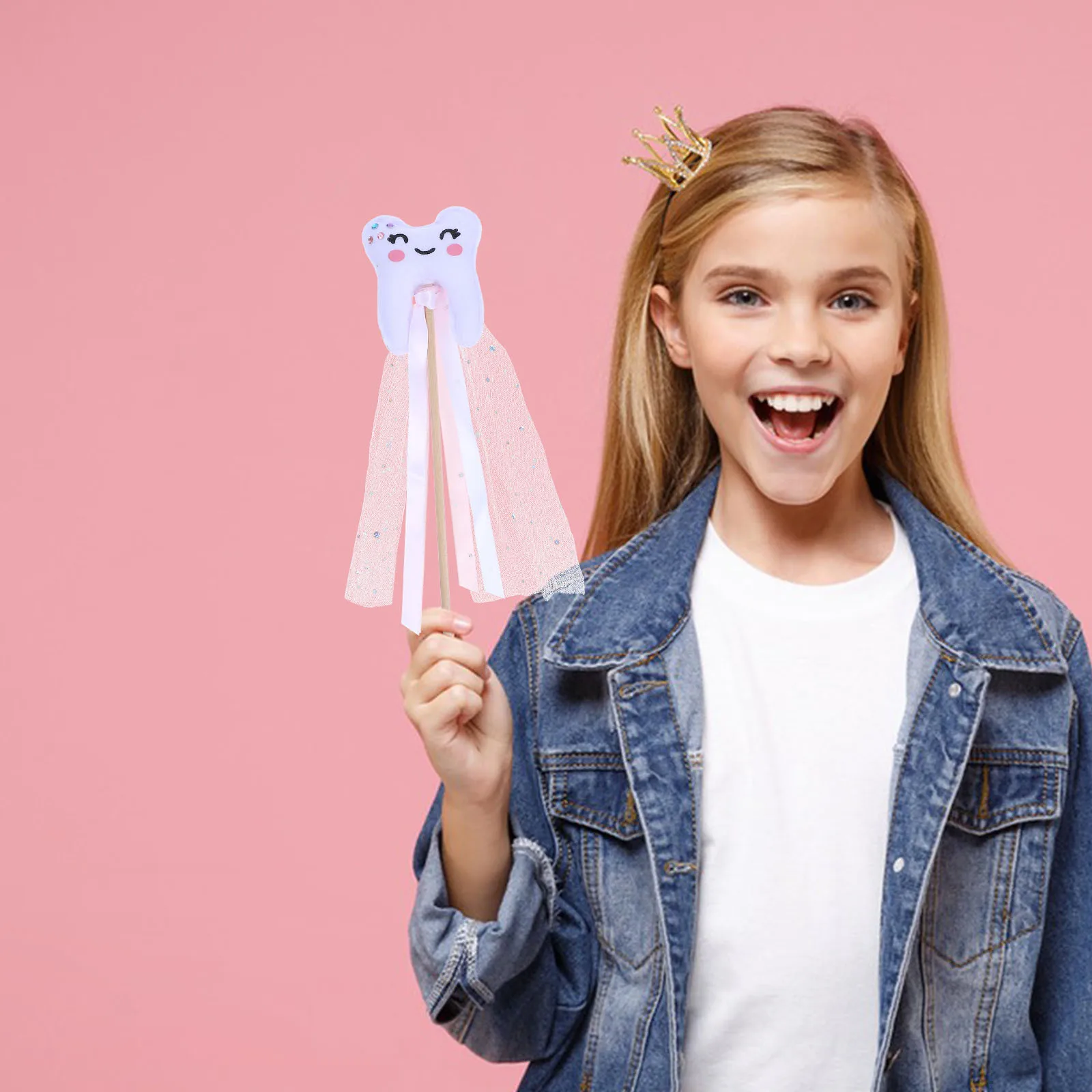 

Fairy Wand Ribbon Novelty Teeth Stick Kids Wedding Party Performance Prop Costume Decorative Fairy Rod Angel Angel Teeth