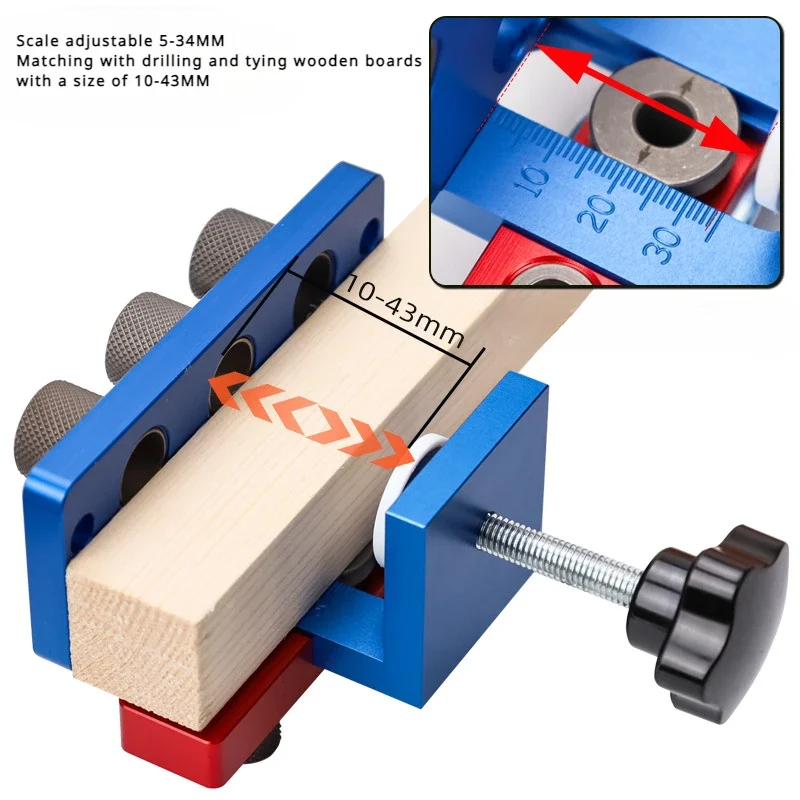 

3 in 1 Woodworking Puncher Round Wooden Tenon Connection Punching Positioner Wood Tenon Drilling Alloy Positioning Drilling DIY