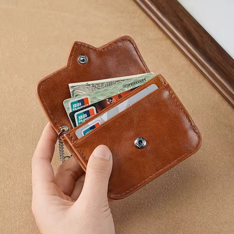 Women Lightweight PULeather Card Holder Cute Heart Shaped Small Wallet Multi-card Anti-magnetic Card Holder Travel Cash Coin Bag - Image 3