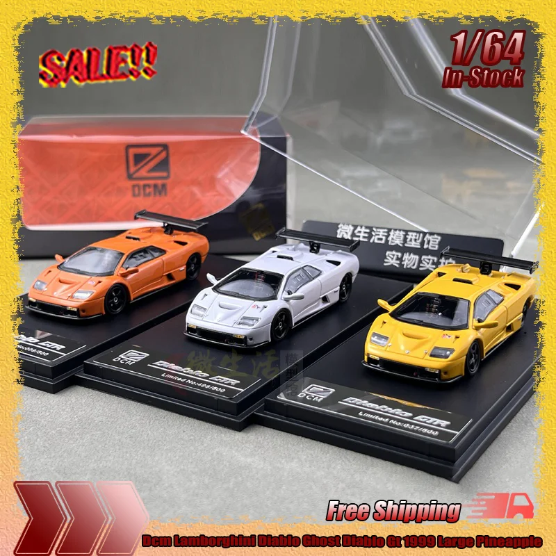 

Dcm 1:64 Lamborghini Diablo Ghost Diablo Gt 1999 Большой ананасовый сплав Модель автомобиля из сплава Миниатюрные литые модели автомобилей Игрушки на заказ