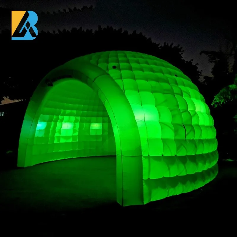 Custom Built Events Decorative Inflatable Air Dome Tent with Green LED Lights Toys