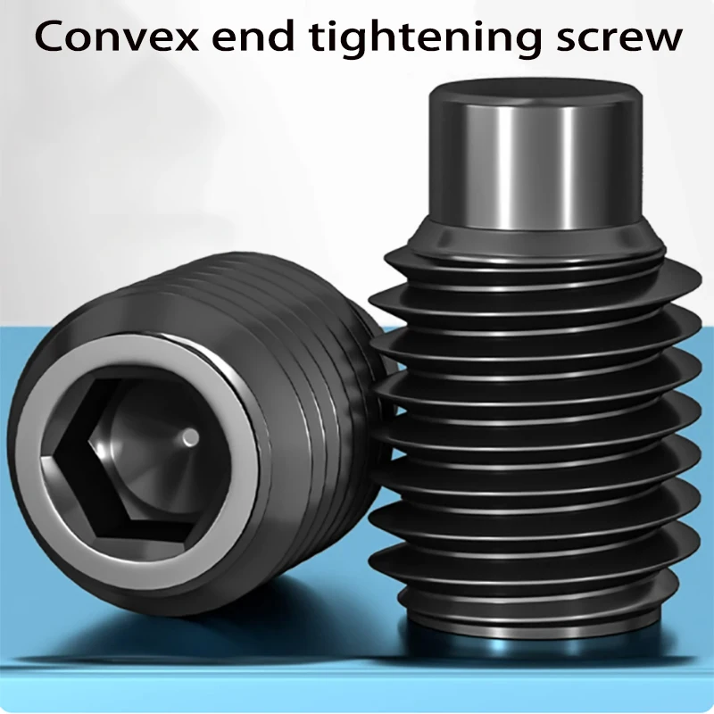 M3 - M12 Of Grade 12,9 Carbon Steel Convex End Set Screws Black Internal Hexagon Screws Headless Machine Screws