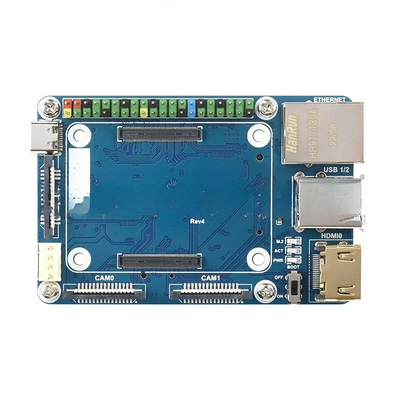 

Raspberry Pi CM4 expansion board IO interface board baseplate 4K HDMI RJ45 network port, camera interface, etc