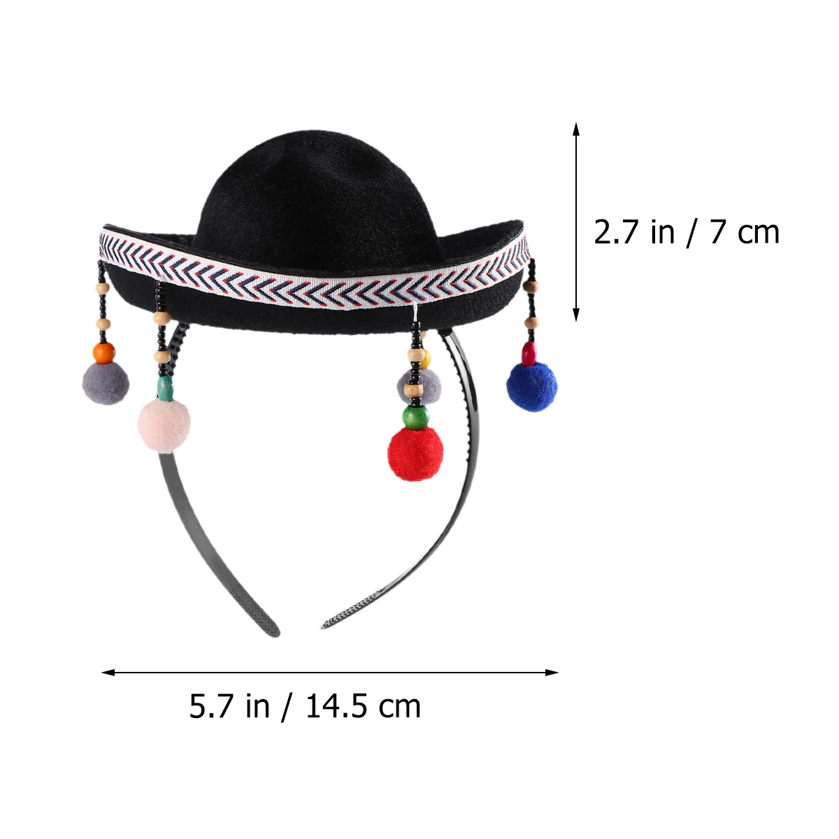 

Mexican Sombrero Cap Ball Hat Lightweight Durable Halloween Fiesta Decorations Party Festival Hair Ornament Accessories