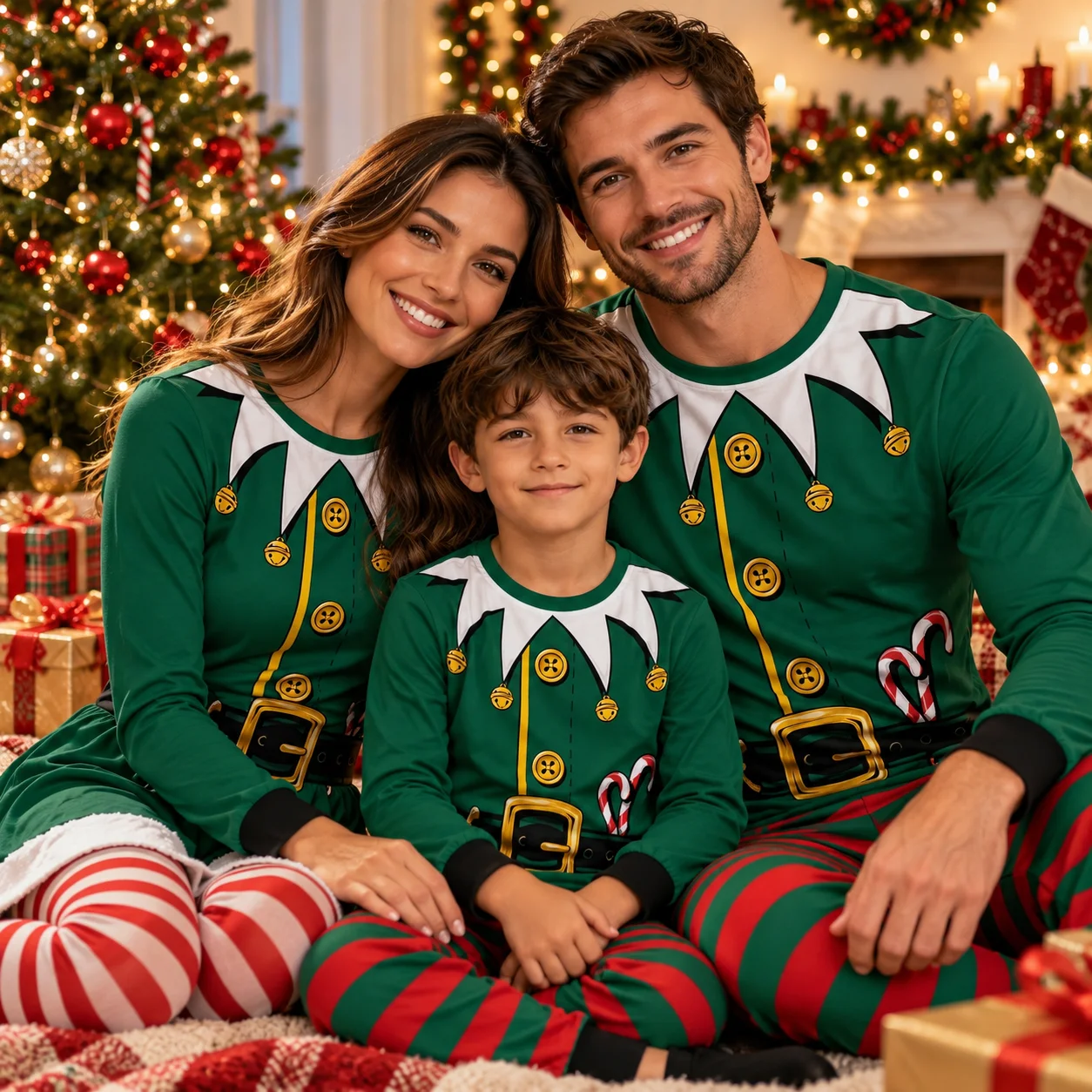 2026 Hot Sales Christmas Elf Theme Design Pattern Printed Short Sleeve T-Shirt 3D Stereoscopic Casual Style Family Party Tops
