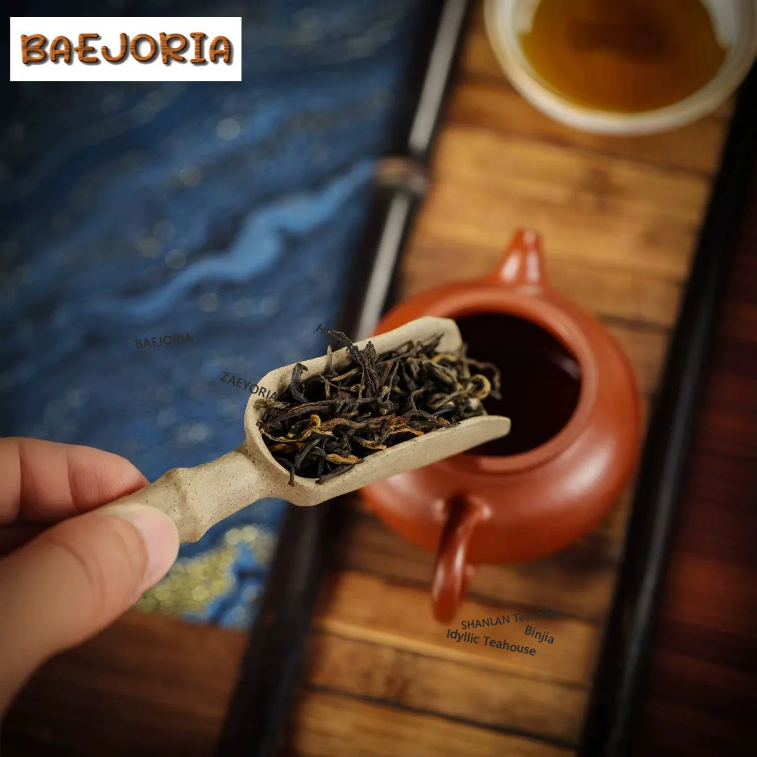 BAEJORIA Yixing Purple Clay Tea Scoop Japanese Tea Leaf Holder Shovel Chahe Household Awakening Tea Ladle Puer Cafes Ornaments
