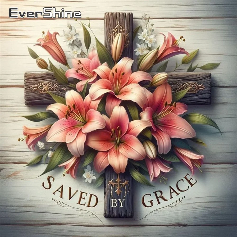 

Evershine DIY Алмазная вышивка Цветок лилии Алмазная картина Крест Религия Иисус Акриловые принадлежности для рукоделия Мозаика Ручная работа