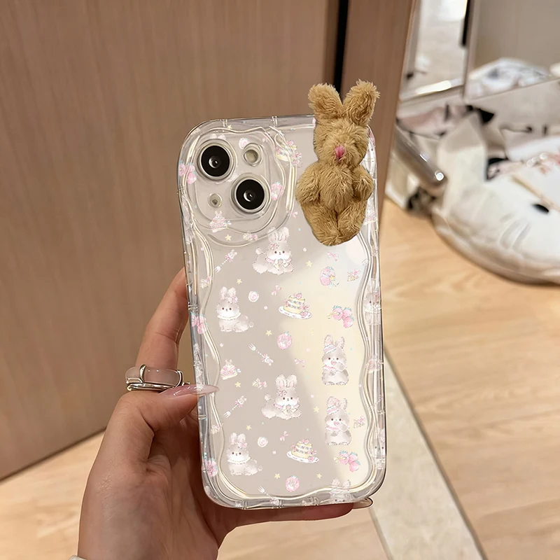 

Brown Rabbit Case For Huawei P30 P40 Lite Nova Y91 Y7A 13 7i 9 11 7 12 10 SE Y70 Y90 Pura 70 Pro 5T Y9S Y9 Prime Trendy Cover