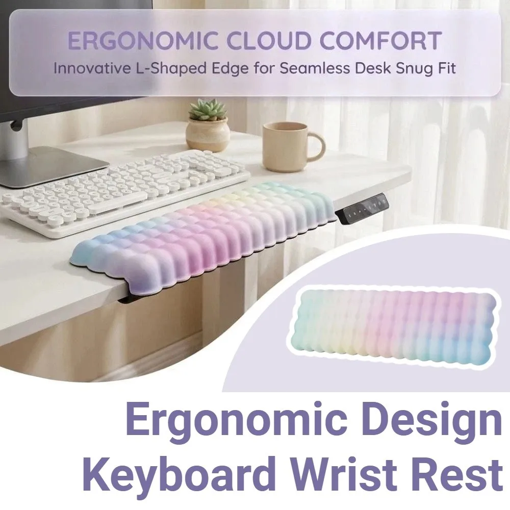 L-Shaped Keyboard Wrist Rest Non-Slip Soft Leather Desk Elbow Pad Wrist Support Ergonomic Elbow Support Cushion Computer