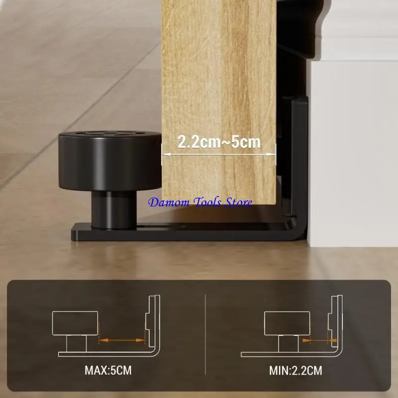 57BE Heavy Duty Door Bottom Sliding Door Roller Nylon Wheel Door Guide For 1/2inch 2inch Thick Door Space Saving Design