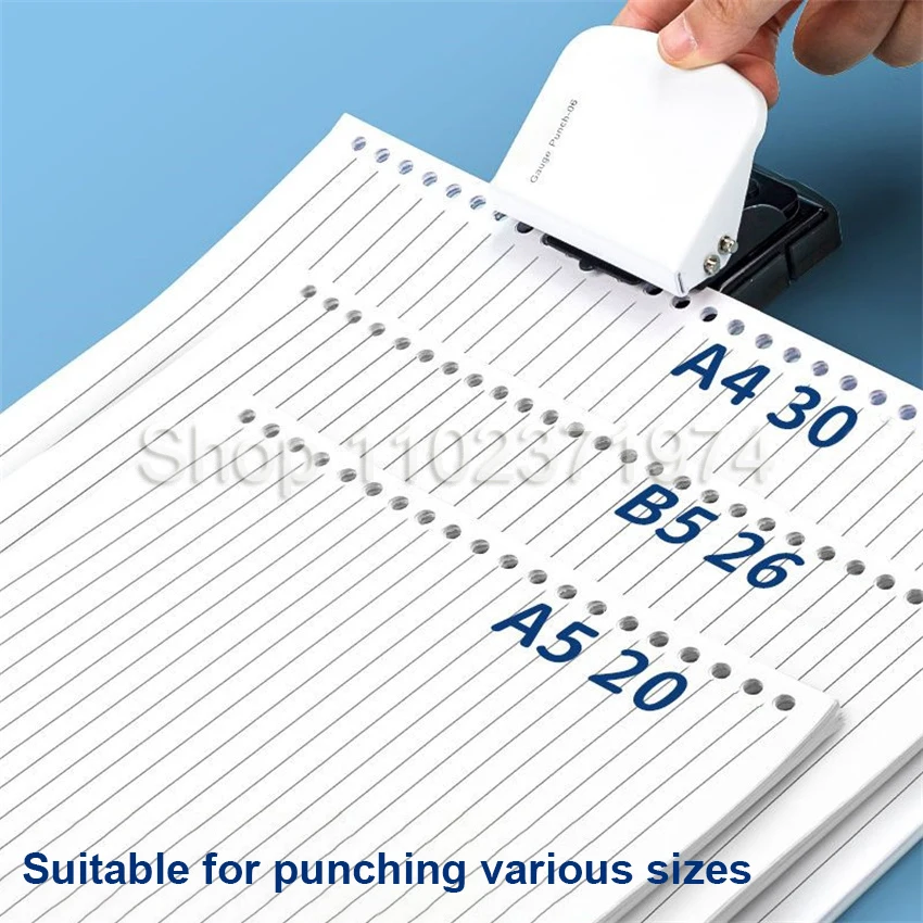 A4(30 holes) B5(26 holes) A5(20 holes）DIY Hole Puncher Loose Leaf Hole Punch Handmade Loose-leaf Paper Hole Puncher for Office