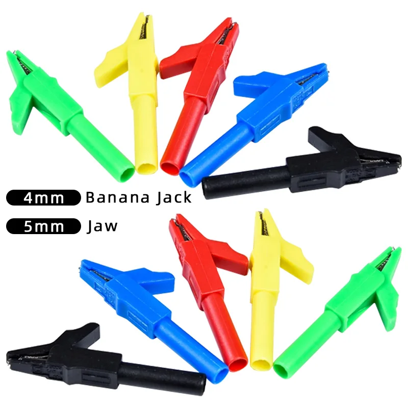 4Pcs 3000V Alligator Clip Test Cable Probes Insulate Clamp Full Insulated 4mm Banana Plug Socket Banana Jack