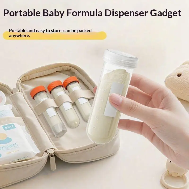 Portable Milk Powder Box with Airtight Seal and Convenient Refill Bag for Travel Use