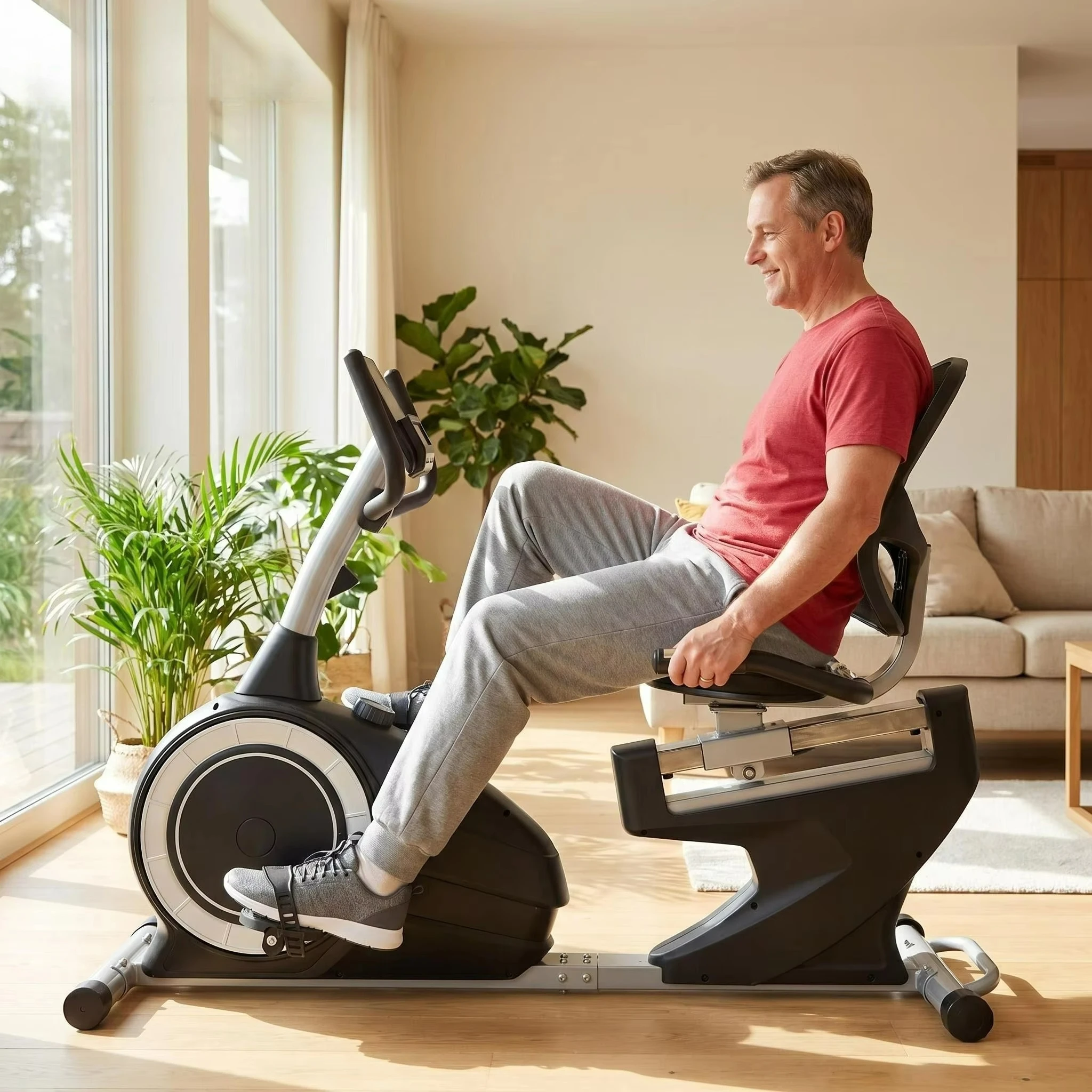 Vélo d'exercice couché magnétique GS-301RA – Promotion exceptionnelle – Professionnel pour la maison – Cardio à faible impact – Stationnaire