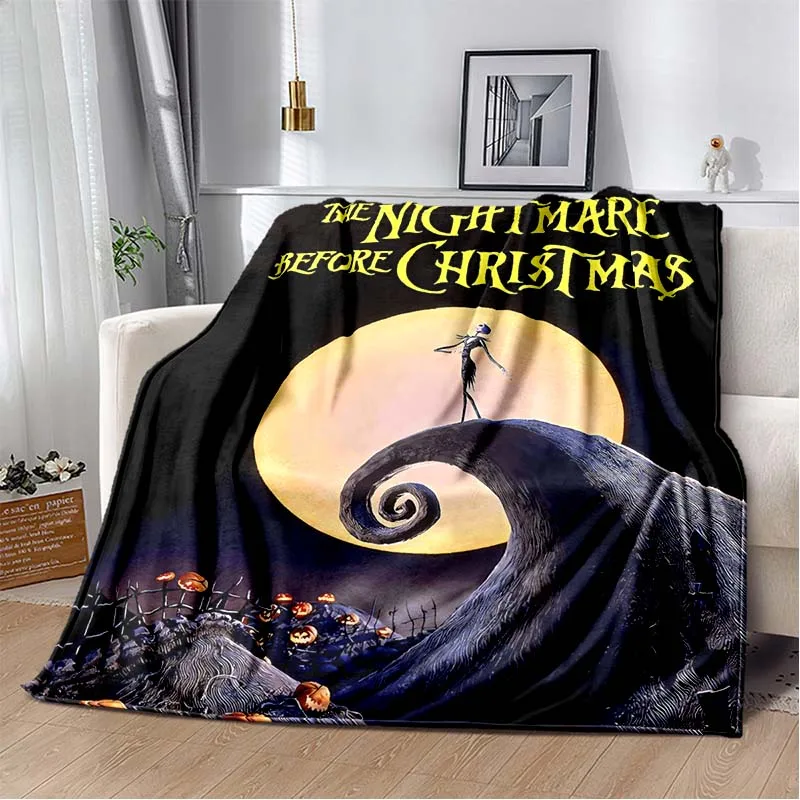 Disney Classic Movie The Nightmare Before Christmas Flannel Plush Soft Fluffy Break Nap Blanket Children's Cover Blanket Floppa