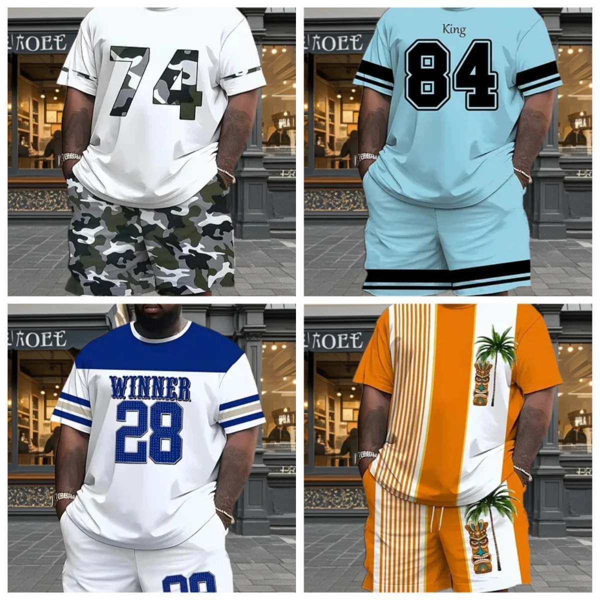

Новейший популярный комплект футболок 2025 года, 3D стиль отпуска, модные различные элементы, модный уличный мужской комплект, летний топ, шорты, дышащие