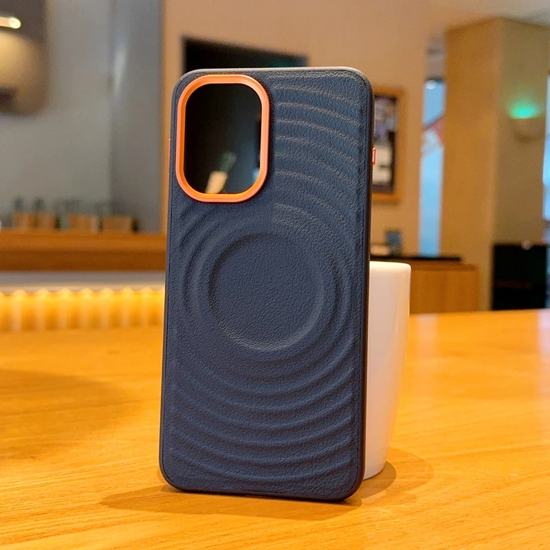 حافظة لهاتف OnePlus ACE 6 ELVEV غطاء هاتف حماية مغناطيسي فاخر بنمط تموج من جلد البولي يوريثان مقاوم للسقوط #5