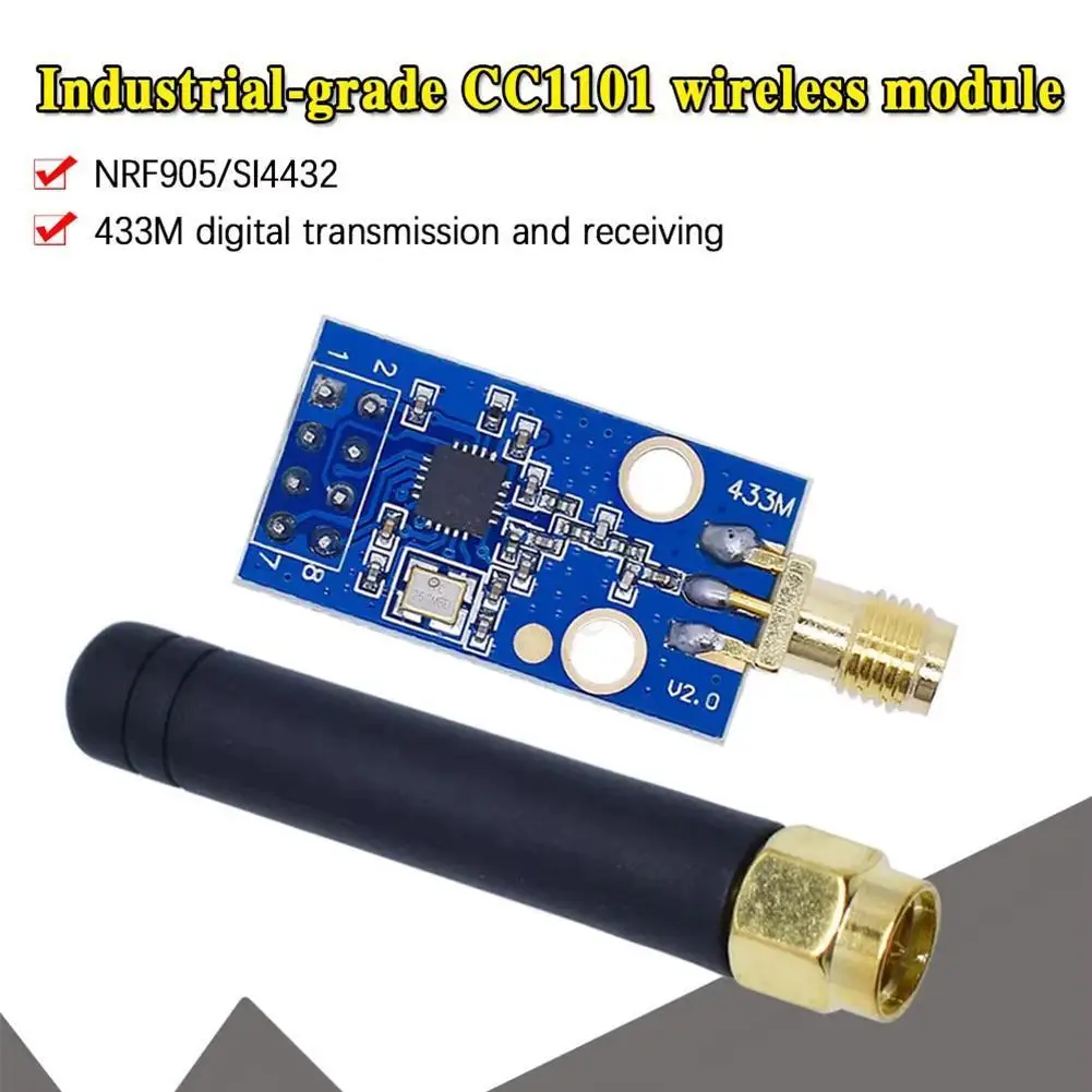 

CC1101 Wireless Module With SMA Antenna Wireless Transceiver Module 433MHZ