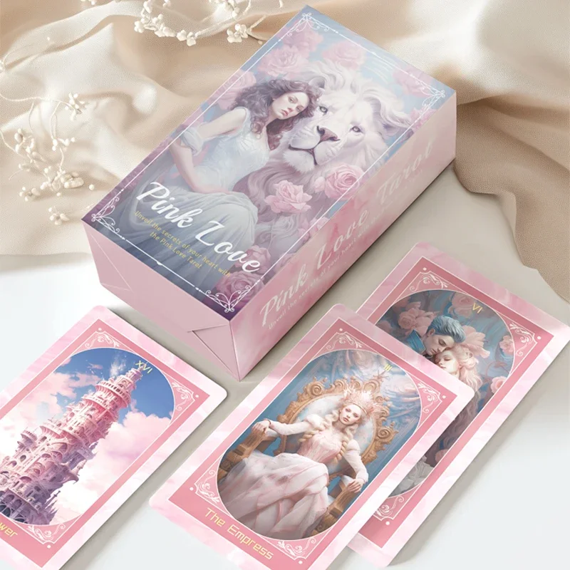 Genuine New Professional Divination Deck Pink Love Tarot Spanish 78 Beginners 12x7cm High Quality