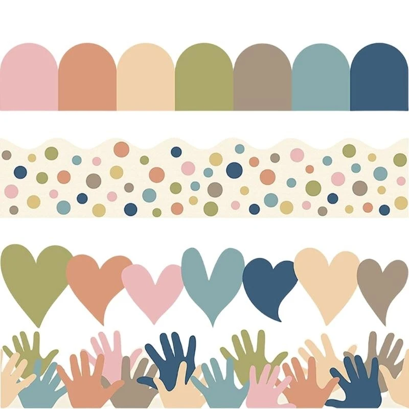 

Colorful Dot Heart Border Trim for School Party Classroom Whiteboards Chalkboard