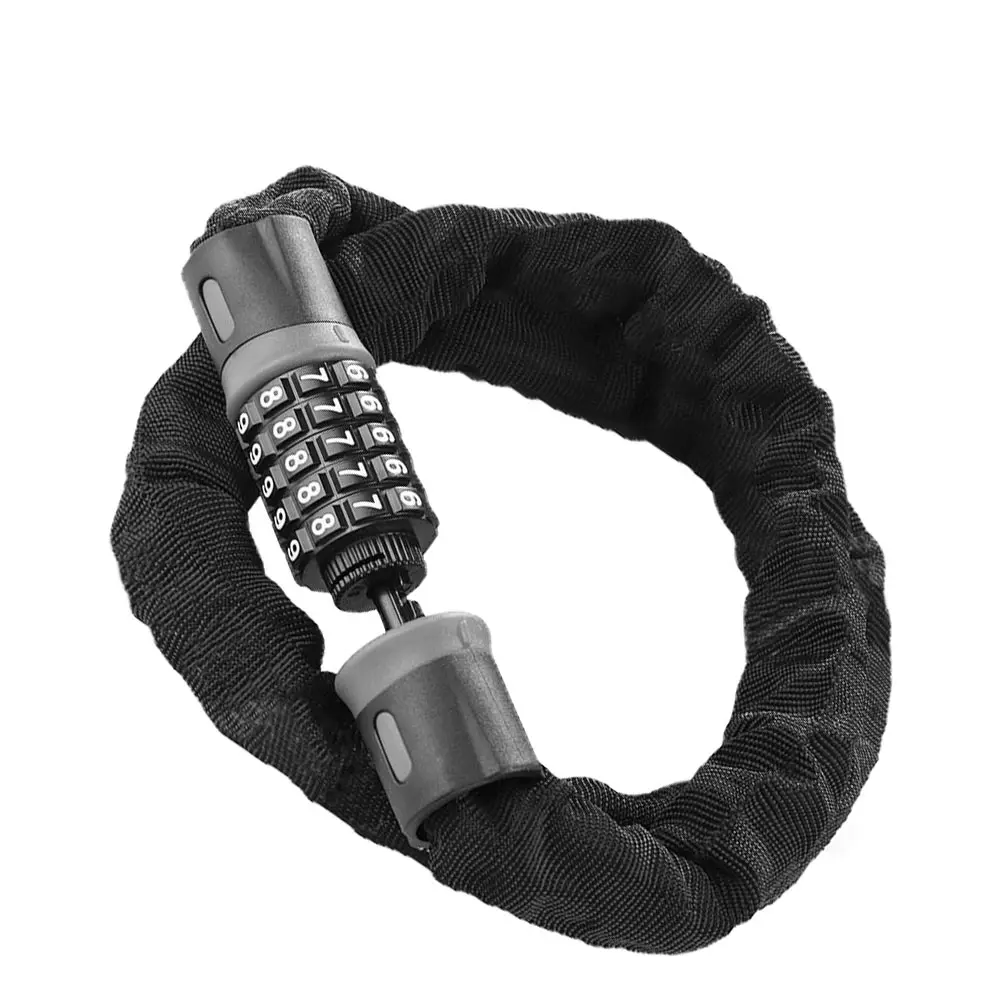 

Spiral Anti-theft Combination Lock Bicycle Chain Carbon Steel 5- Code Durable Rust Prevention Portable Bike Lock Security