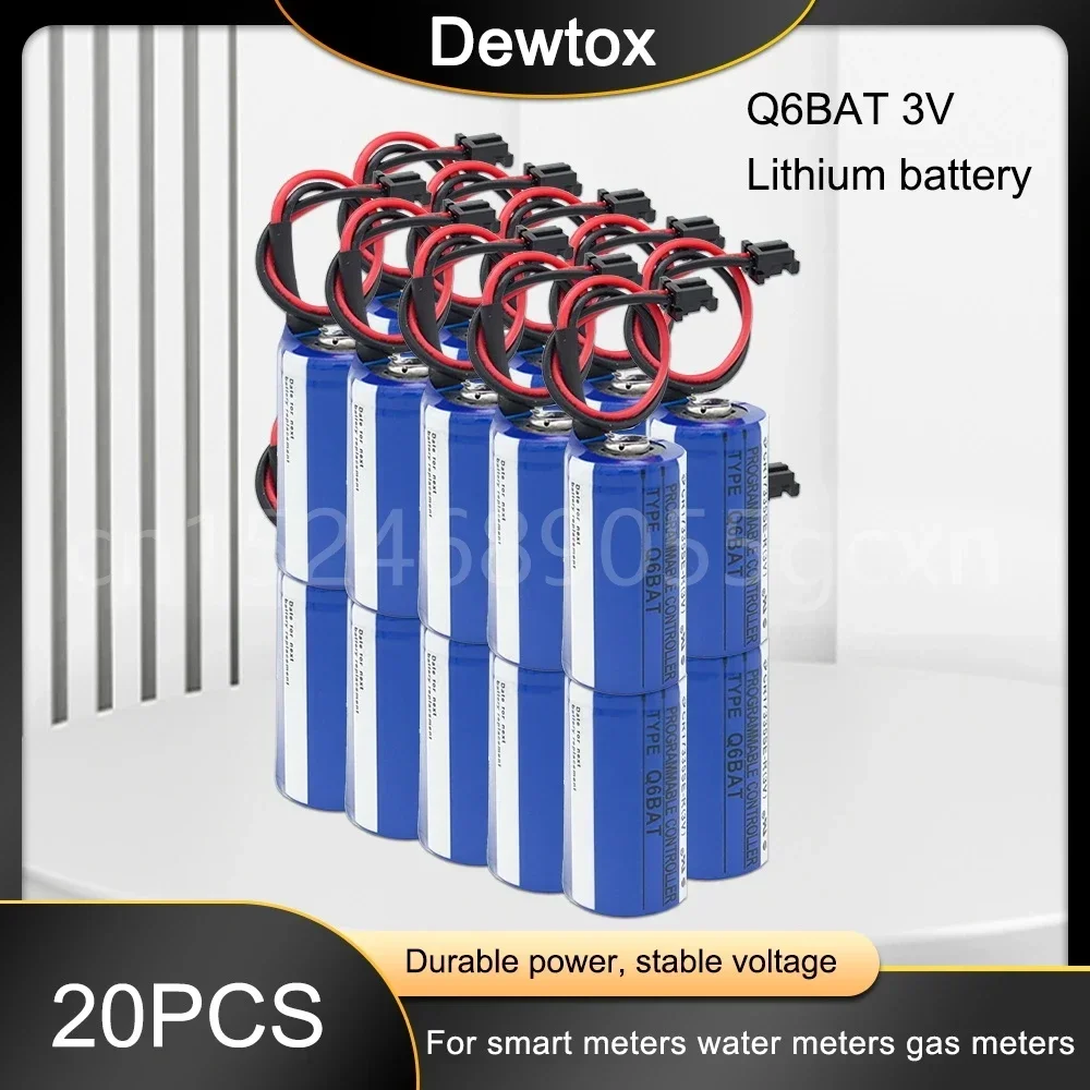 

20PCS Q6BAT 3V 1800mAh PLC Battery CR17335SE-R CNC Lithium Li-ion Batteries for CNC System Servo for Mitsubishi