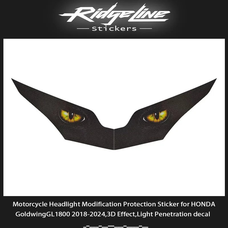 Motorrad-Scheinwerfer-Modifikationsschutzaufkleber für HONDA GoldwingGL1800 2018–2024, 3D-Effekt, Aufkleber zur Lichtpenetration