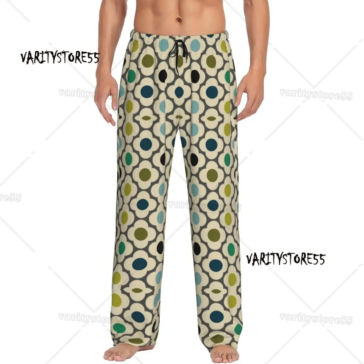 

Пользовательские Orla Kiely цветы абстрактные пижамные штаны одежда для сна для мужчин эластичный пояс геометрический низ для сна с карманами