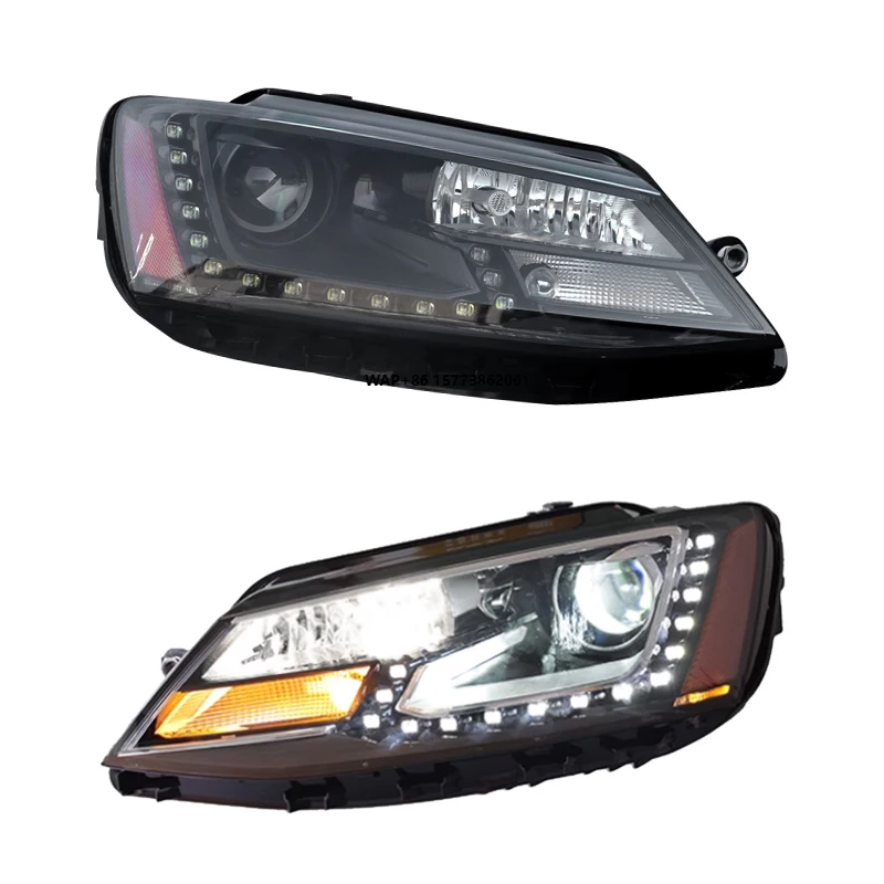 

2 Pieces for Jetta MK6 LED Headlight 2011 2017 DRL Headlamp Upgrade Jetta GLI Mk6 Accessories VW Car Head Light Lamp