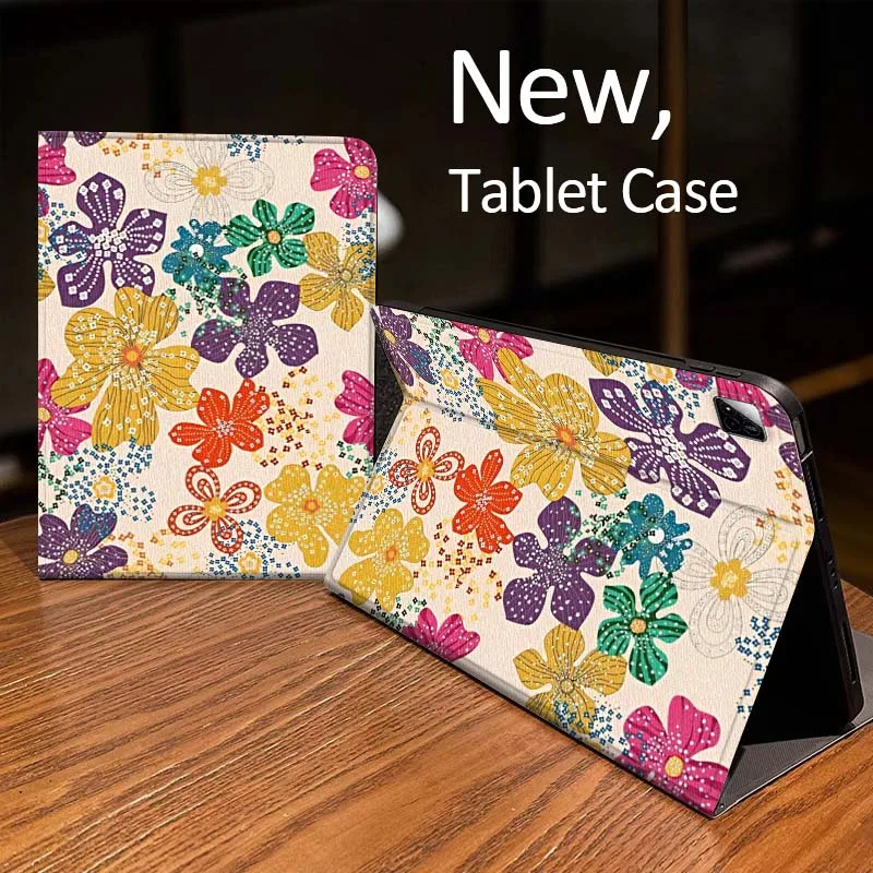 

Pink Yellow Floral Pattern Case For Xiaomi Mi Redmi Pad 2 4 5 7S 6S 6 7 8 Plus SE Pro K 2025 inch 8.7 11 Tablet