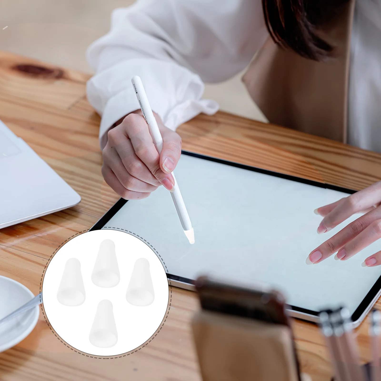 

4pcs Replacement Nibs For Stylus Pens Silicone Tip Protector Anti-Slip Mute Cap Durable Stylus Pencil Accessories Touch Screen