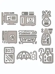 Living Household Products Shaped Shaker metal cutting layering die scrapbooking die photo album decoration diy card craft 2022