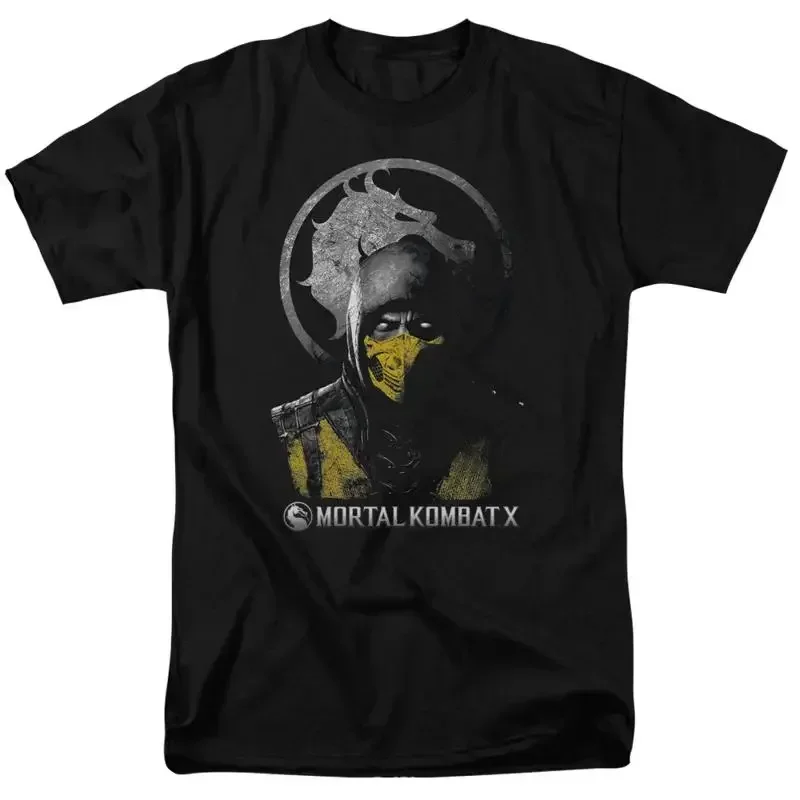 Mortal Kombat X Scorpion Bust T Shirt Licensed Comic Book Video Game Black
