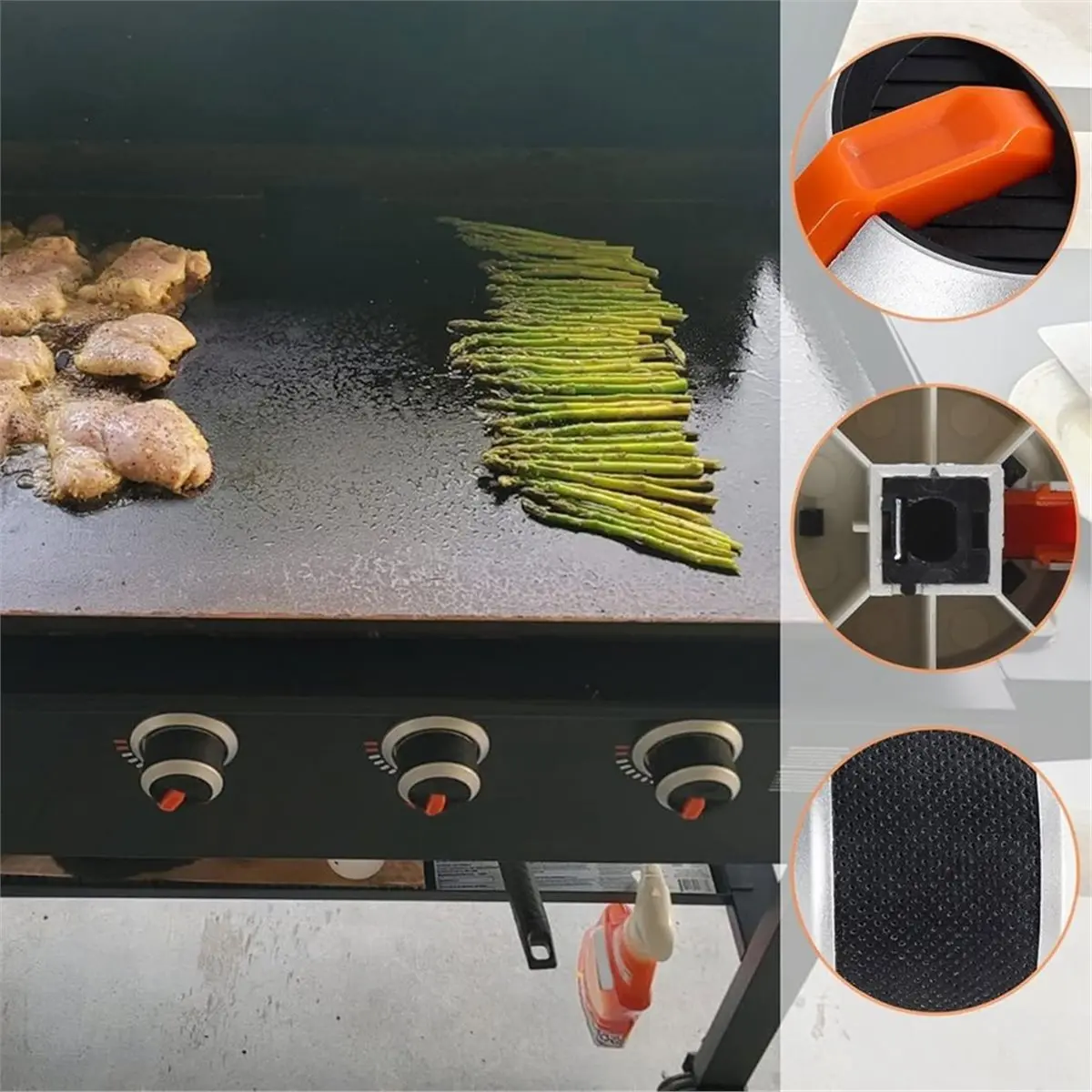 2026 New Tool 2 Pcs Gas Griddle Grill Orange Knobs Replacement for 1666 1517 1554 1825 1836 Gas Griddle Knobs
