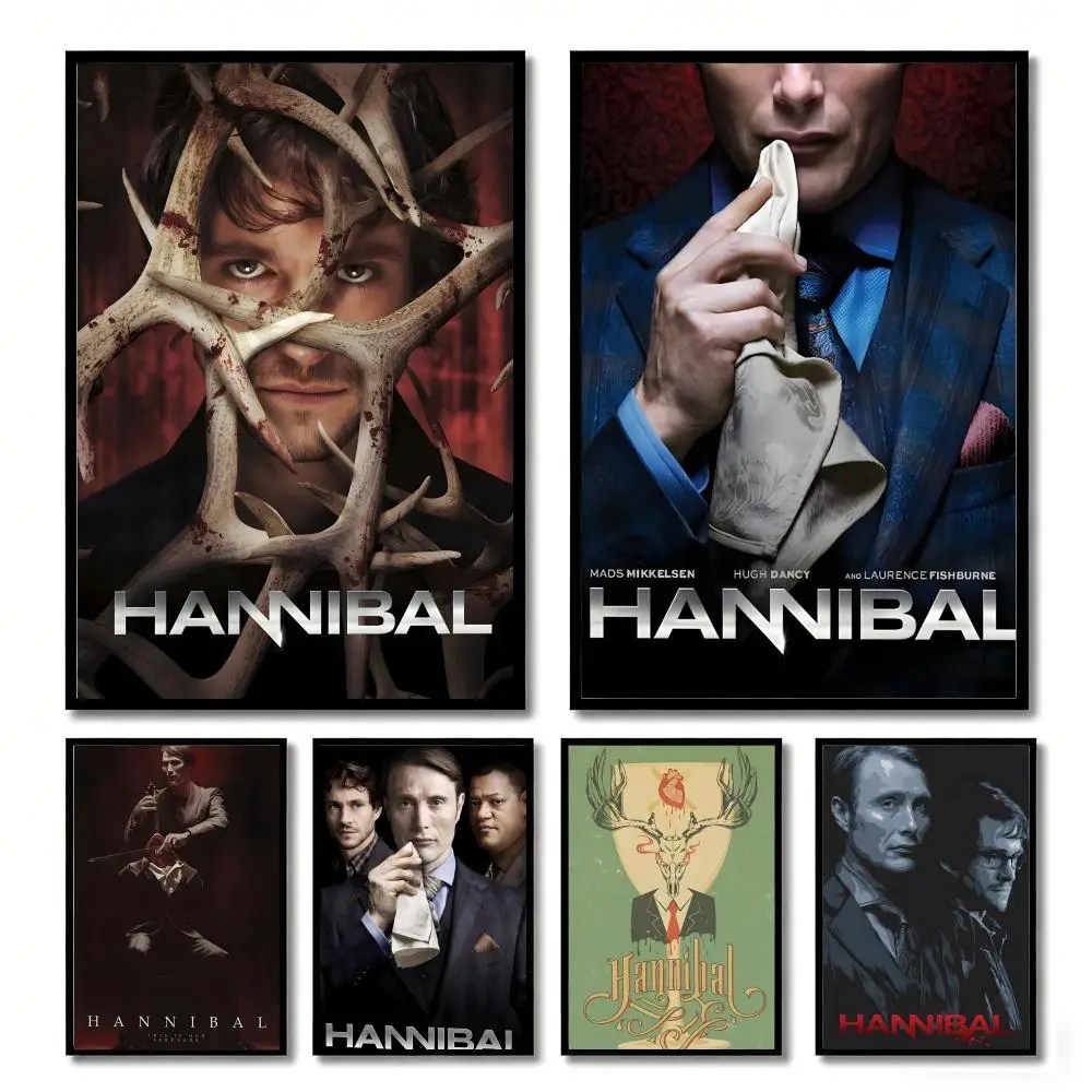 Póster de lienzo con caligrafía de la serie de televisión de terror Hannibal, arte de pared, decoración estética para el hogar, para sala de estar