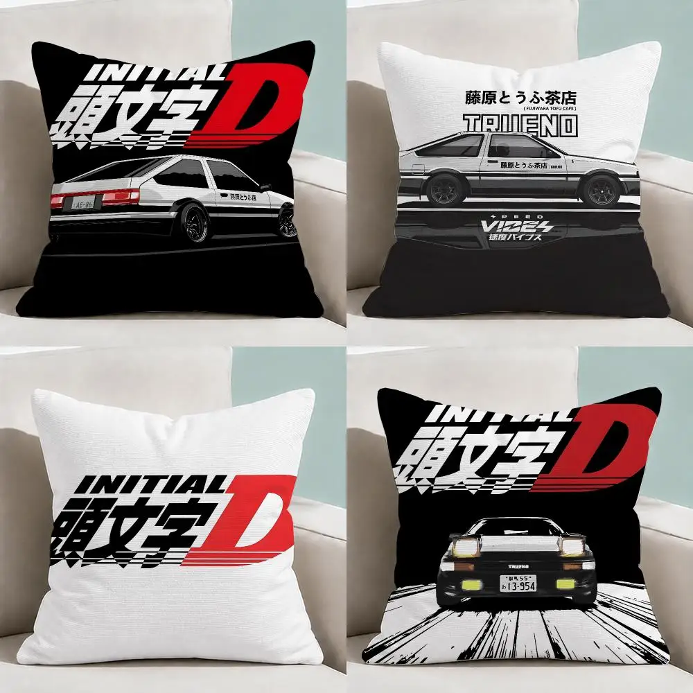 Anime Initial D JDM Racing Cushion Cover  Throw Pillow Soft Short Plush Cozy Durable Colorfast For Sofa Bedroom Home Decor Gift
