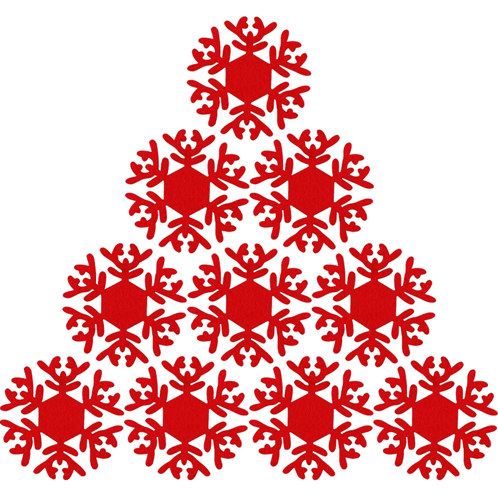 Posavasos de copo de nieve, tapetes de fieltro para bebidas, tapetes resistentes al calor, platillos reutilizables, adornos navideños, accesorios para Bar en casa, 10 Uds.