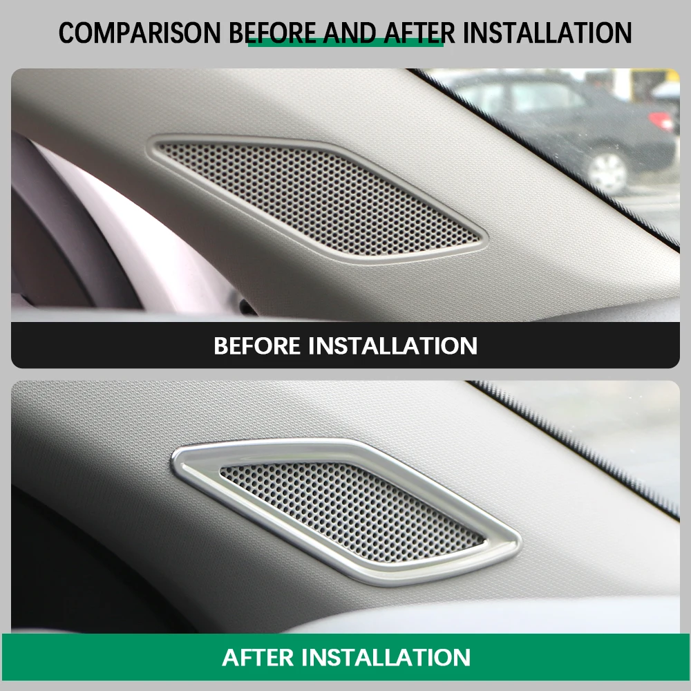 2Pcs Car Front Pillar Speaker Cover Frame for VW Volkswagen Tcross T-cross 2018 - 2023 Stainless Steel Sticker Accessories