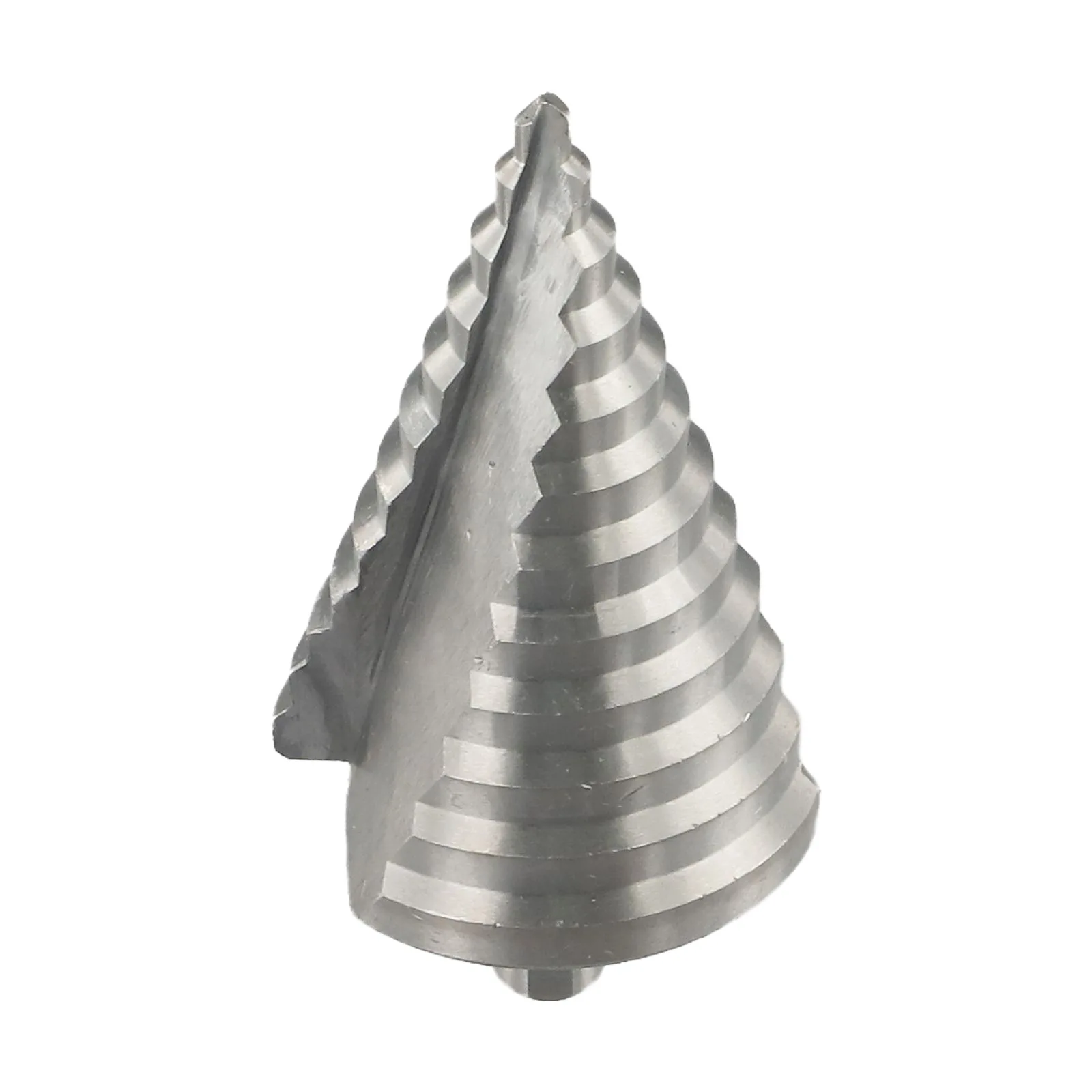 Broca escalonada multifuncional, cortador de agujeros para madera, estructura de escalera de acero de alta velocidad de 6-60mm, Color plateado para desbarbado