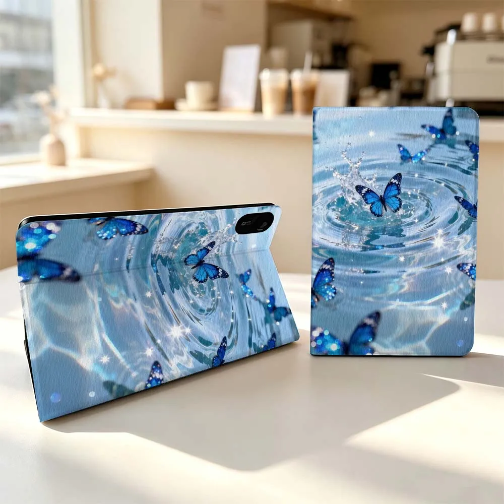 Blue Butterfly Water Ripple Fashion For Xiaomi Poco Redmi Pad 8 2 4 5 6 6S 7 7S SE Pro Max 14 11 8.7 11.2 12.5 Inch Tablet Case