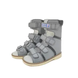 Summer Baby Orthopedic Shoes For Kids Leather High Top Clubfoot Sandals Ankle Support Flat Feet Footwear Size22-34